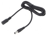 Cablu DC 5,5/2,1 mm 2x0,5mm2 cu mufă și soclu drept negru