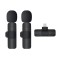 Set 2 x lavaliera wireless pentru telefon, Lightning, negru
