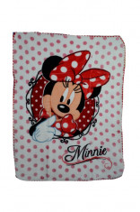 Paturica groasa Minnie Mouse 80 x 110 cm Disney WTP03A, Alb foto