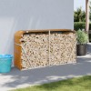 Suport bușteni vidaXL, aspect lemn, 180x45x100cm, oțel galvanizat, maro, cu c&acirc;rlige