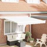 Marchiză retractabilă automată albă 350x250 cm