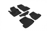 Covorase Cauciuc Premium Stil Tavita Ford Focus 3 2011-2015, Fara Miros, Negre