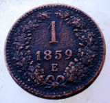 7.754 AUSTRIA 1 KREUZER 1859 E, Europa, Cupru (arama)