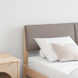 VidaXL Tăblie tapițată Gri taupe 160 cm Lemn de pin masiv 879112
