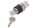Comutator Rotativ cu Cheie 22mm Argintiu