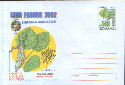 Intreg pos plic nec 2002 - Luna Padurii - sadirea arborilor - Plop tremurator foto