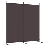 Paravan de camera cu 2 panouri, maro, 175x180 cm, textil