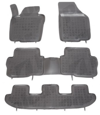 Set covorase auto din cauciuc SEAT ALHAMBRA (7N), 06.2010-, VW SHARAN (7N), 04.2010- cu 7 locuri, presuri tip tavita, negru; elastomer foto