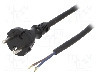 Cablu alimentare AC, 2m, 2 fire, culoare negru, cabluri, CEE 7/17 (C) mufa, PLASTROL - W-97255