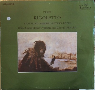 VINIL 2xLP # Jonel Perlea # Peters* &amp;bull; Bjoerling* &amp;bull; Merrill* &amp;bull; Tozzi* &amp;bull; Rome Opera House Orchestra* and Chorus* &amp;bull; Perlea* &amp;lrm;&amp;ndash; Rigoletto (VG+) foto