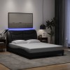 Gossi cadru de pat cu lumini led, negru, 120x200 cm, textil