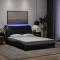 Gossi cadru de pat cu lumini led, negru, 120x200 cm, textil