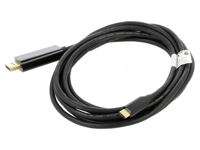 Cablu-adaptor DisplayPort 1.2, USB 3.2 aurit 3m negru Fire