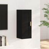 Gossi dulap de perete, negru, 35x34x90 cm, lemn prelucrat
