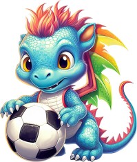 Sticker decorativ, Dragon Fotbalist, 70 cm, 8975ST-2 foto
