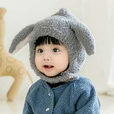Caciulita gri pentru bebelusi - Bunny (Marime Disponibila: 3-6 luni (Marimea 18
