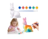 Set pictura pentru decorare iepuras din polistiren, 4 culori, 14 x 9.5 cm, Lean 21360