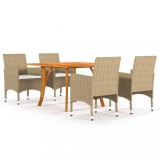 Set mobilier de grădină, 5 piese, bej