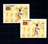 Maldives 1988 - Jocurile Olimpice, tenis, colita dantelata si nedantelata neuzata
