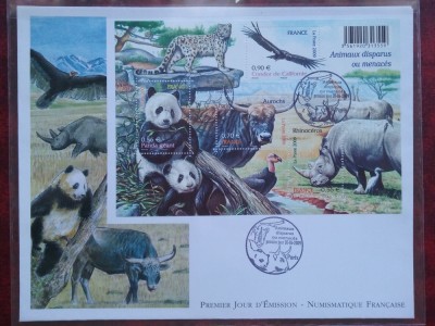 2009-Franta-Animale disparute-bloc-F.D.C.-MNH foto