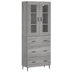 Dulap inalt, gri sonoma, 69,5x34x180 cm, lemn compozit