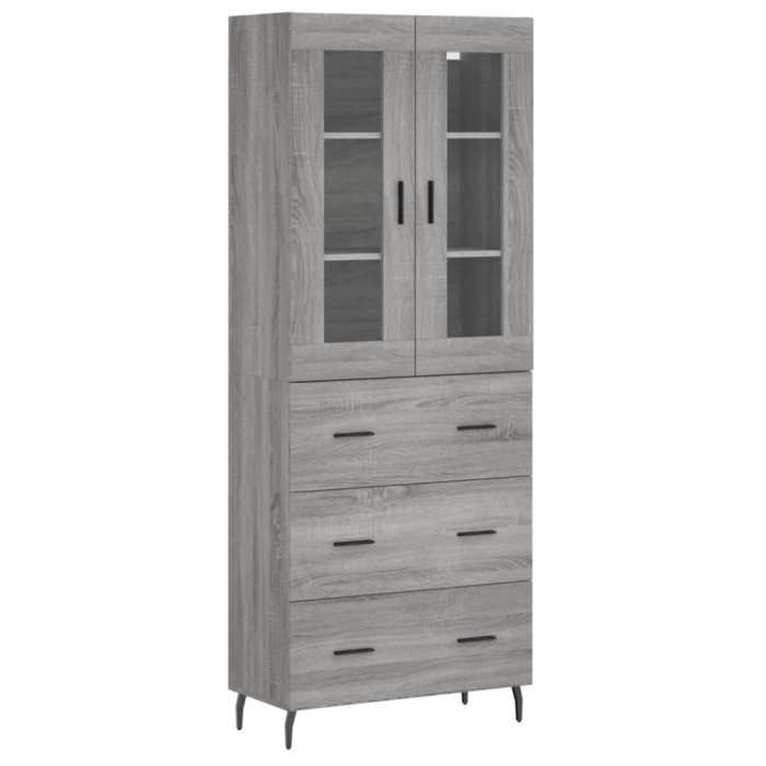 Dulap inalt, gri sonoma, 69,5x34x180 cm, lemn compozit