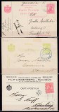 ROMANIA REGELE CAROL I TIPOGRAFIATE LOT 3 CARTI POSTALE CIRCULATE 1914/1915