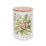 Cumpara ieftin Borcan decorativ, depozitare ceramica bambus &Oslash; 10 cm x 15 H