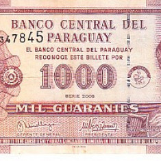 M1 - Bancnota foarte veche - Paraguay - 1000 guarnies - 2005