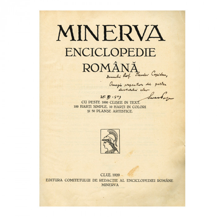 Minerva. Enciclopedie rom&acirc;nă, cu dedicație pentru Theodor Capidan