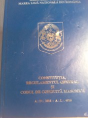 Masoneria universala marea loja,constitu?ia regulament cod 2023 foto