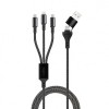 Cablu Incarcare USB-A / USB-C - Lightning / USB-C MaXlife 3in1, 66W, 1m, Negru, Apple