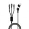 Cablu Incarcare USB-A / USB-C - Lightning / USB-C MaXlife 3in1, 66W, 1m, Negru