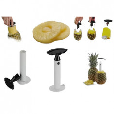 Dispozitiv manual pentru taiat ananasul in spirala