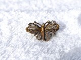 Argint aurit BROSA FLUTURE manopera EXCEPTIONALA in filigran VECHI delicat FINUT