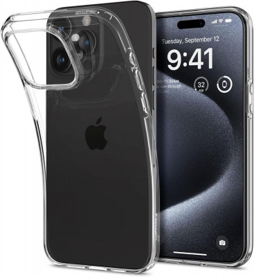 Husa Spigen Cristal Lichid1 pentru Apple iPhone 15 Pro Transparent foto