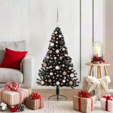 VidaXL Pom de Crăciun artificial pre-iluminat Negru 120 cm PVC 3397113
