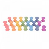 Set 21 mosoare colorate din lemn pentru activitati educative, Tickit