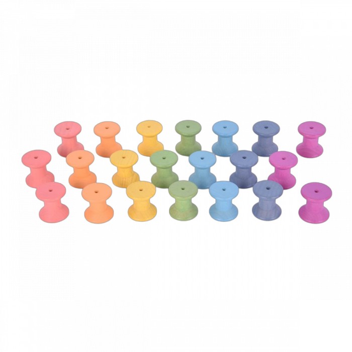 Set 21 mosoare colorate din lemn pentru activitati educative