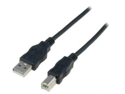 Cablu USB 2.0 A-B 1,8m Negru foto