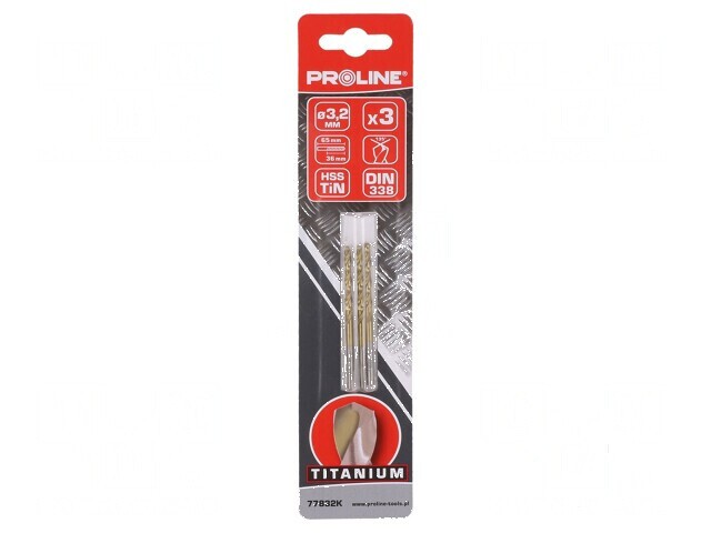 Bucăți de burghiu pentru metal &Oslash;: 3.2mm, 3 bucăți, cu lamă ascuțită