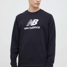 New Balance bluză bărbați, culoarea negru, cu model MT31538BK-8BK