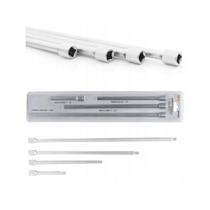 Set prelungitor, extensii pentru clichet , 1/4&quot;, 4 elemente, Kraft