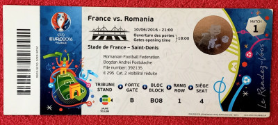Bilet meci fotbal FRANTA - ROMANIA (Campionatul European 10.06.2016) foto