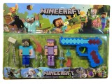 Set figurine Minecraft cu pistol