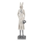 Cumpara ieftin Figurina Iepuras Paste Boy polirasina alba argintie 9x7x34 cm
