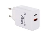 Incarcator Retea USB A + Tip C, 2.4A, Quick Charge 3.0