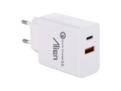 Alim USB A x1 retea 2.4A QC3.0+Tip C foto