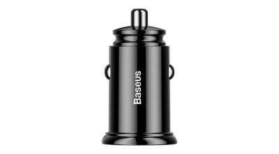 &amp;Icirc;ncărcător de mașină Baseus Circular 2xUSB 30W QC 3.0, negru (CCALL-YD01) foto