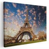 Tablou Turnul Eiffel Paris, Franta, albastru 1536 Tablou canvas pe panza CU RAMA 60x80 cm